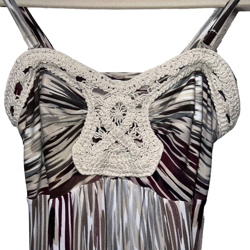 SOMA Boho Maxi Dress Size Extra Small Crochet Trim Removable Straps - Picture 4 of 13